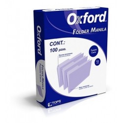 FOLDER MANILA OXFORD TAMAÑO CARTA COLOR CREMA CAJA CON 100 PIEZAS 