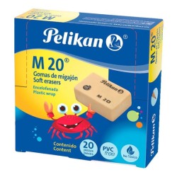 GOMA M20 TIPO MIGAJON CON CELOFAN CAJA CON 20 PIEZAS MARCA PELIKAN