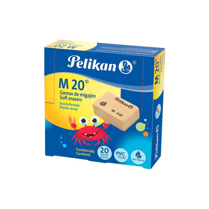 GOMA M20 TIPO MIGAJON CON CELOFAN CAJA CON 20 PIEZAS MARCA PELIKAN