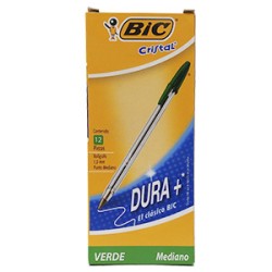 BOLIGRAFO BIC PUNTO MEDIANO VERDE PUNTO MEDIANO 1.0 MM 12 PIEZA