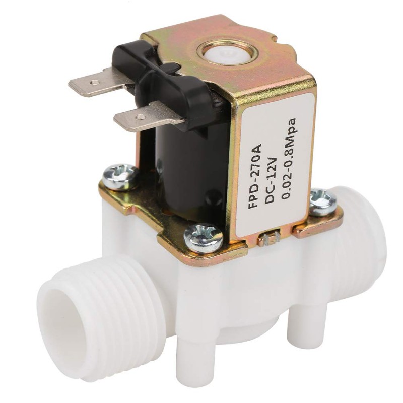 VALVULA SOLENOIDE DE AGUA 12V G1/2 ENTRADA ELECTRICA DE PLASTICO