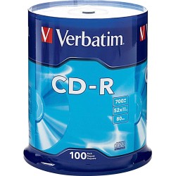 CD-R Verbatim 94554 / 700 mb / 52x / 80 min. / Empaque 100 piezas